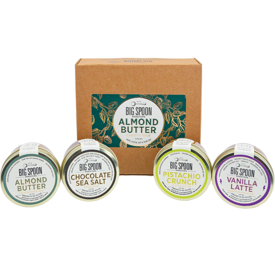 3oz Almond Butter Variety Pack with box on a white background