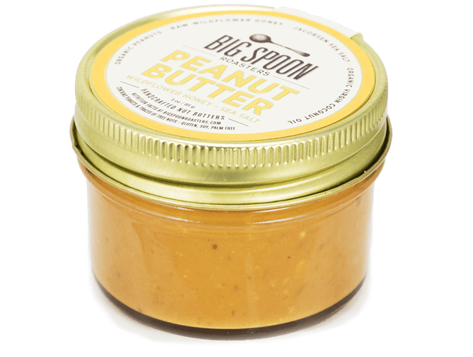 Peanut Butter with Wildflower Honey - Handcrafted Nut Butter Mini 3oz Jar