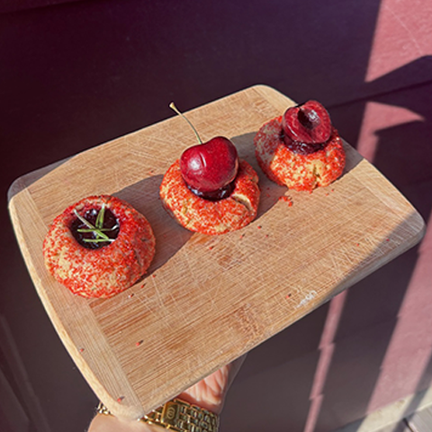 Cherry Pie Rosemary Thumbprint Cookies