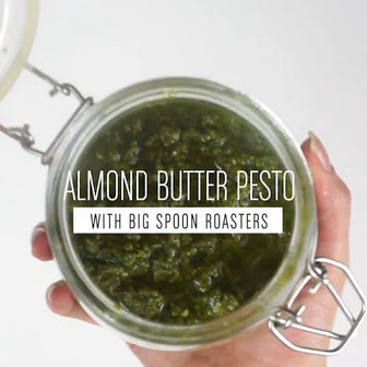 Almond Butter pesto in a jar