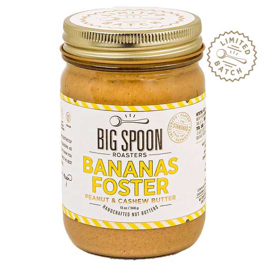 jar of Bananas Foster Peanut & Cashew Butter