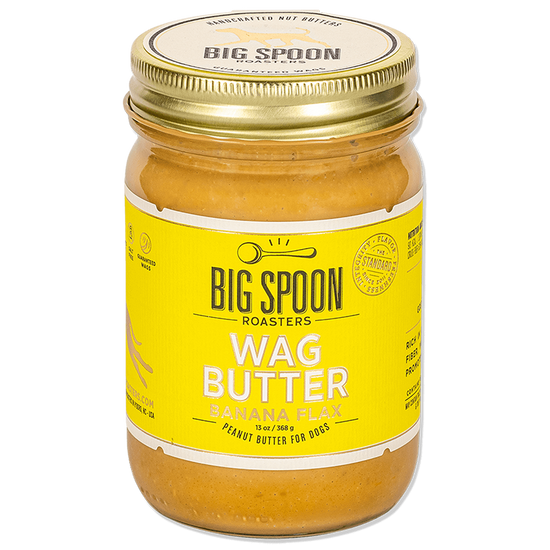 Banana Flax Wag Butter 13oz jar front