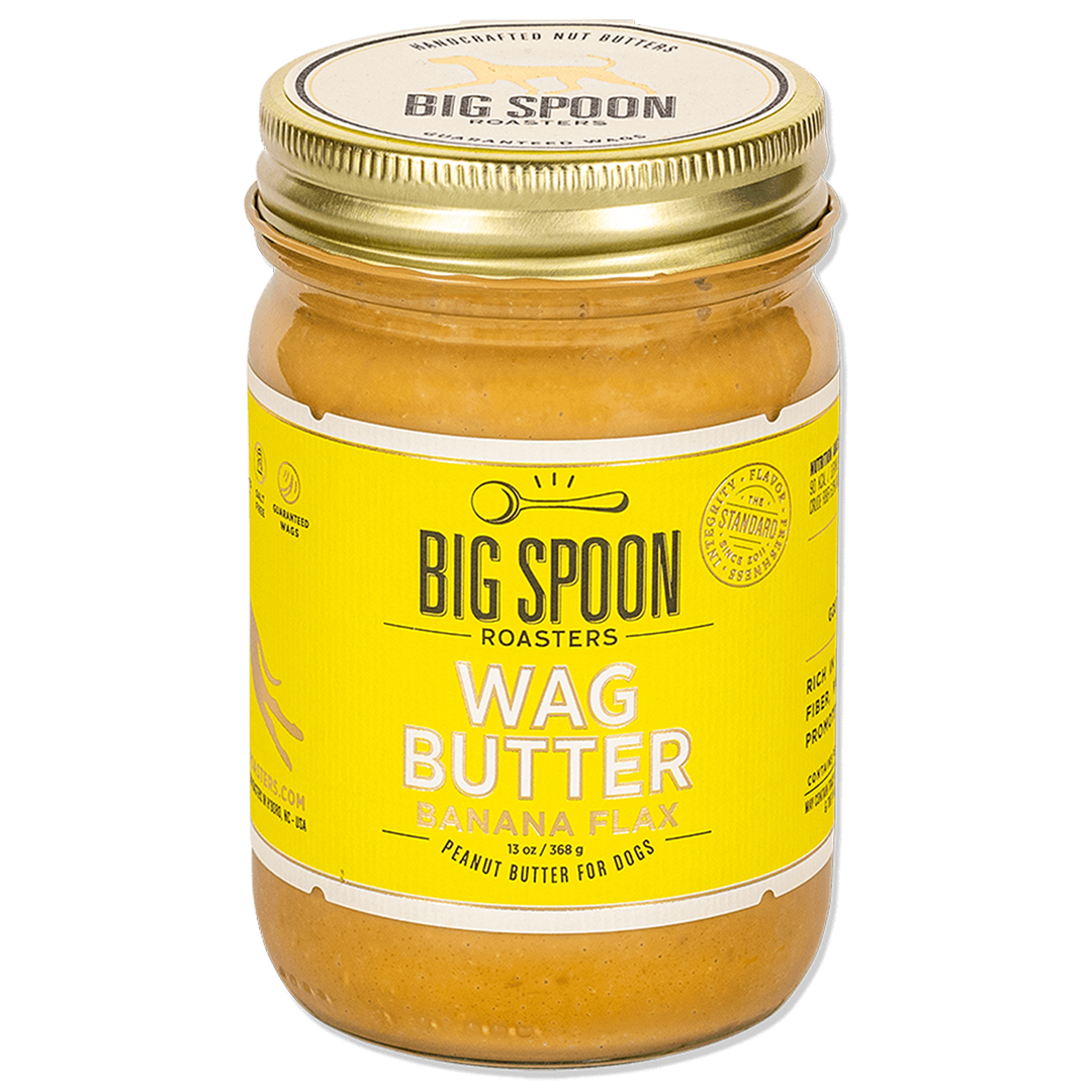 Banana Flax Wag Butter 13oz jar front