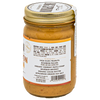 side of jar of Bourbon Pecan Peanut Butter showing ingredients and nutrition facts