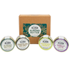 Collection of Big Spoon Almond Butter containers with a branded box on a white background