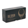 A dark green gift box for Big Spoon Roasters, featuring gold foil text that reads 'BIG SPOON ROASTERS' and 'SEASONAL NUT BUTTER TRIO GIFT SET', along with a large gold spoon graphic on the front, photographed on a white background.
