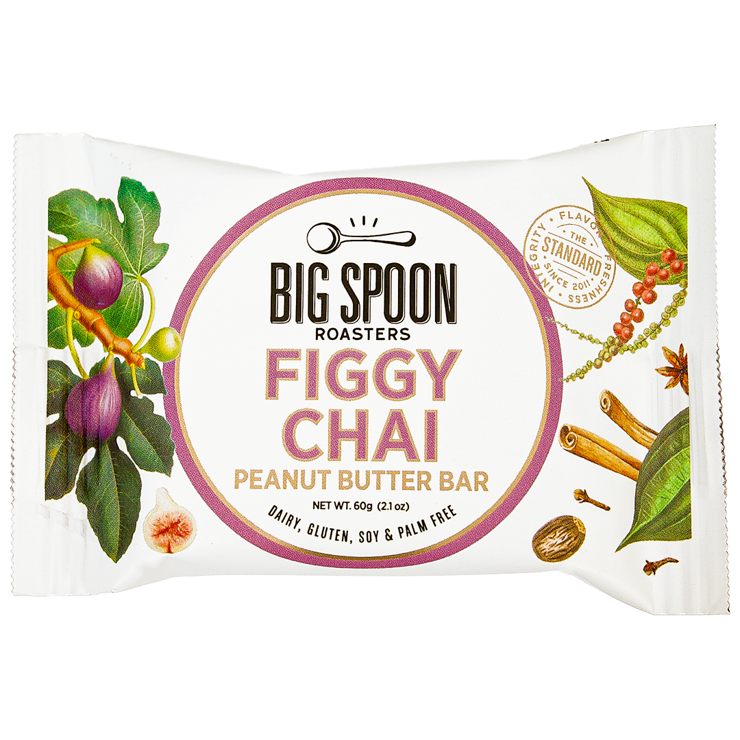 Front photo of a Figgy Chai bar package.