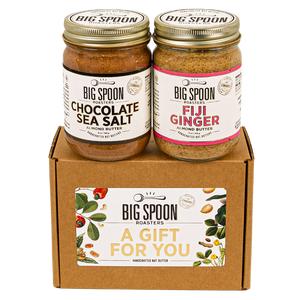 A Gift for You gift box with 13oz jars of Chocolate Sea Salt and Fiji Ginger