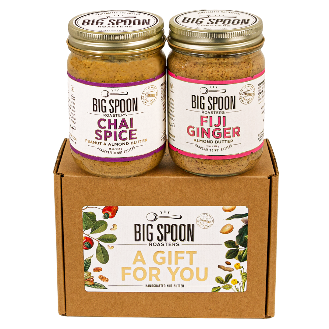 A Gift for You gift box with 13oz jars of Chai Spice  and Fiji Ginger