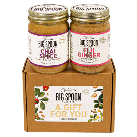 A Gift for You gift box with 13oz jars of Chai Spice  and Fiji Ginger