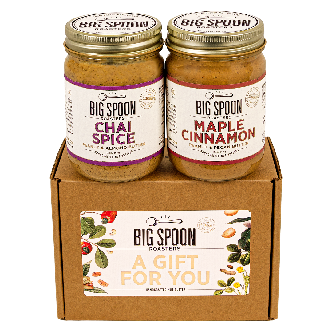 A Gift for You gift box with 13oz jars of Chai Spice and Maple Cinnamon