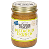 Jar of Pistachio Crunch Almond Butter on white background