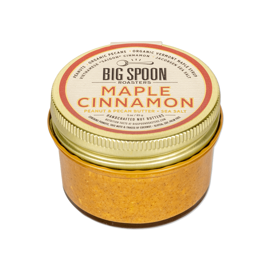 mini jar of Maple Cinnamon Peanut & Pecan Butter