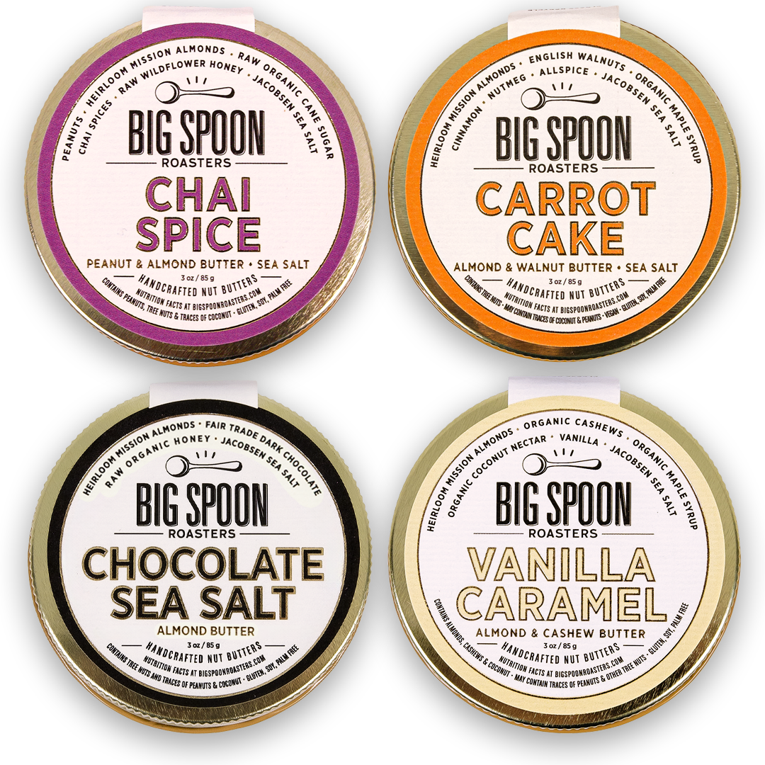 WInter Mix Variety Pack - top lids of nut butters