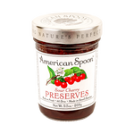 Jar of American Spoon Sour Cherry Preserves on white background