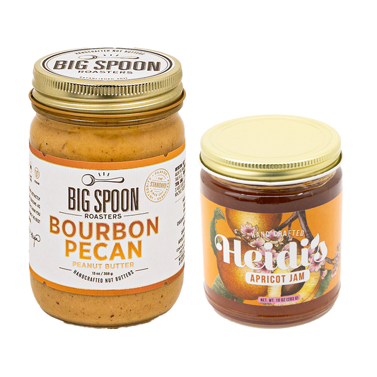 MAR/APR Featured PB&J - Bourbon Pecan + Heidi's Jam Factory Apricot Jam