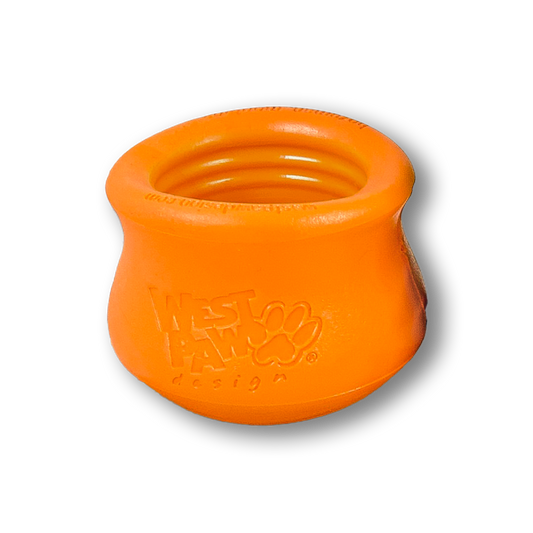 West Paw TOPPL dog toy in orange, size small