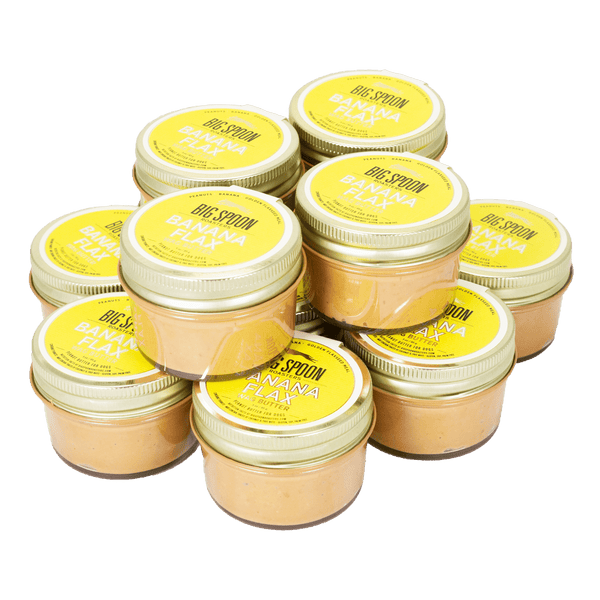 12 mini jars of Banana Flax Wag Butter