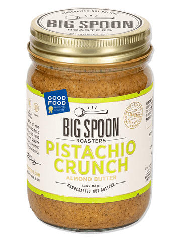 A 13 oz jar of Pistachio Crunch