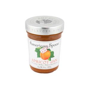 9oz glass jar of American spoon apricot jam