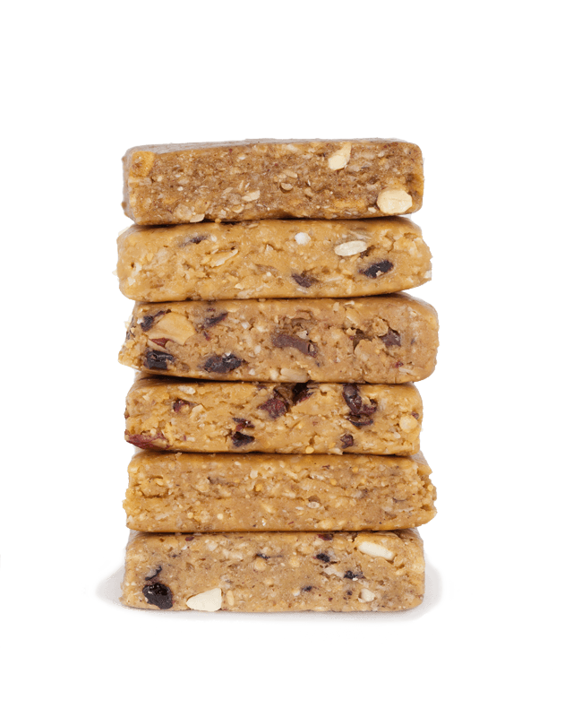 all six nut butter bar varieties stacked