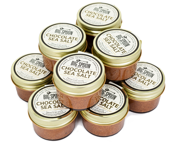 12 mini jars of Chocolate Sea Salt Almond Butter