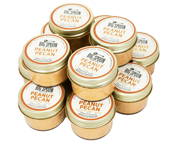 12 mini jars of Peanut Pecan Butter with Wildflower Honey